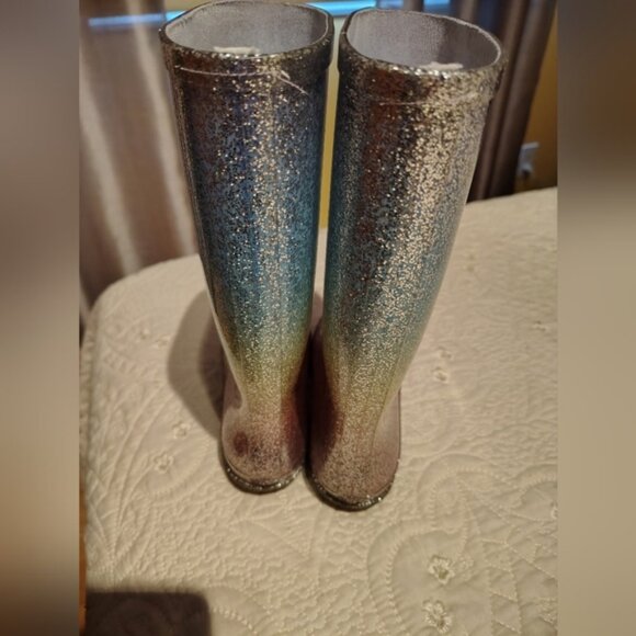 Sparkly Multicolor Kids Rain Boots - Picture 4 of 8